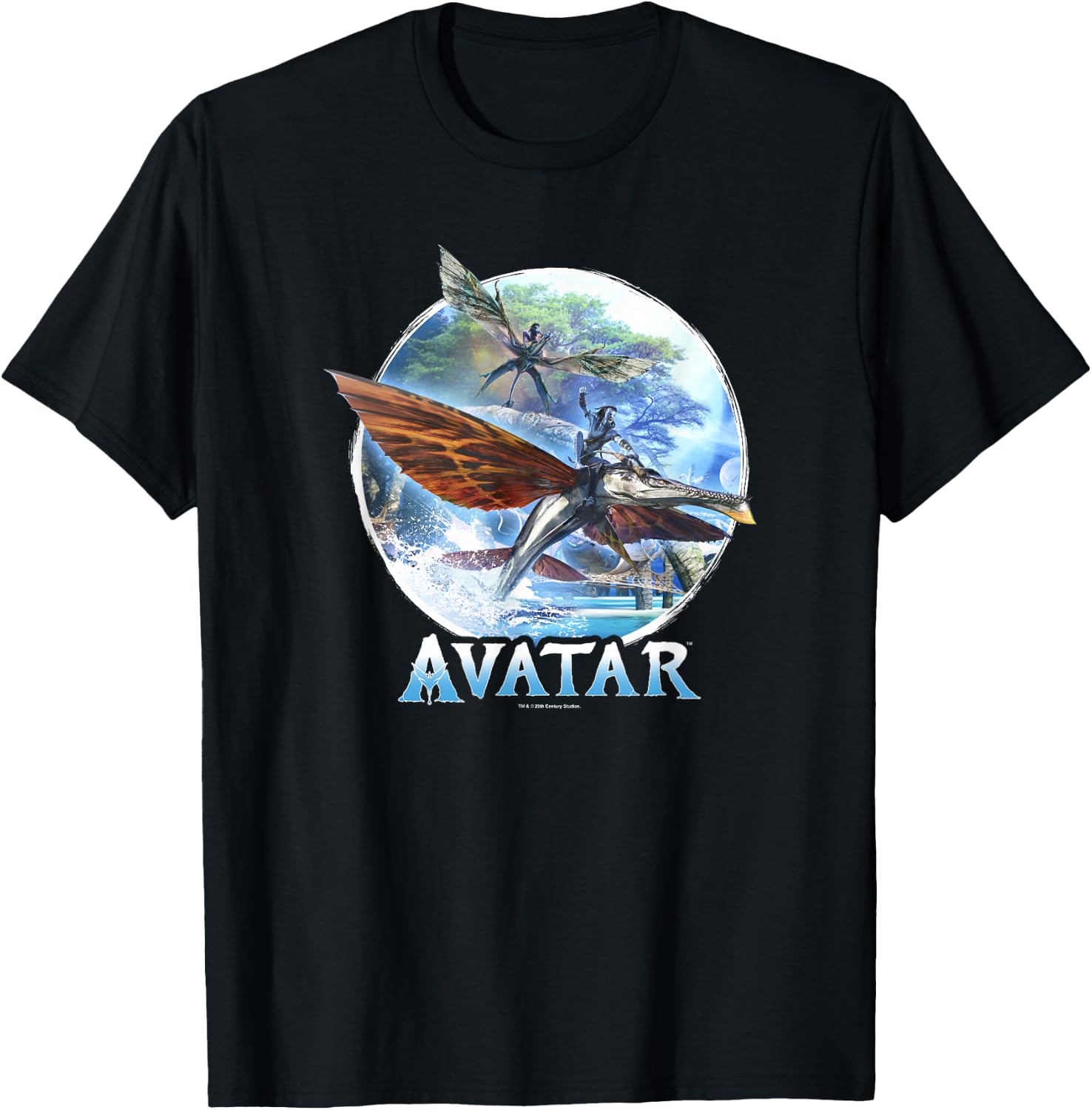 Avatar: The Way of Water Banshee Flight Water Circle T-Shirt - T-Shirt | Black