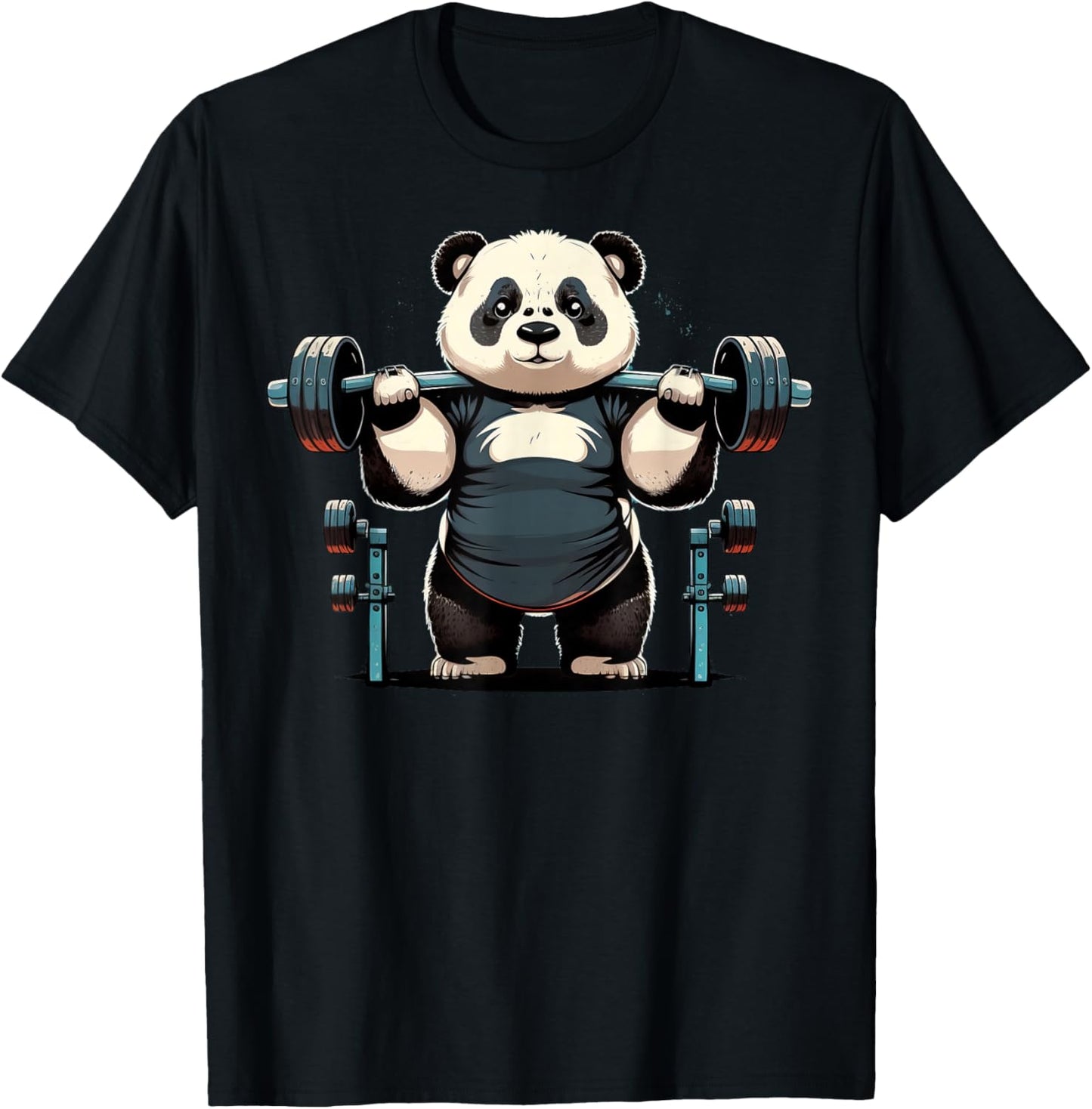 Panda Weightlifting Funny Fitness Gym Panda T-Shirt - T-Shirt | Black
