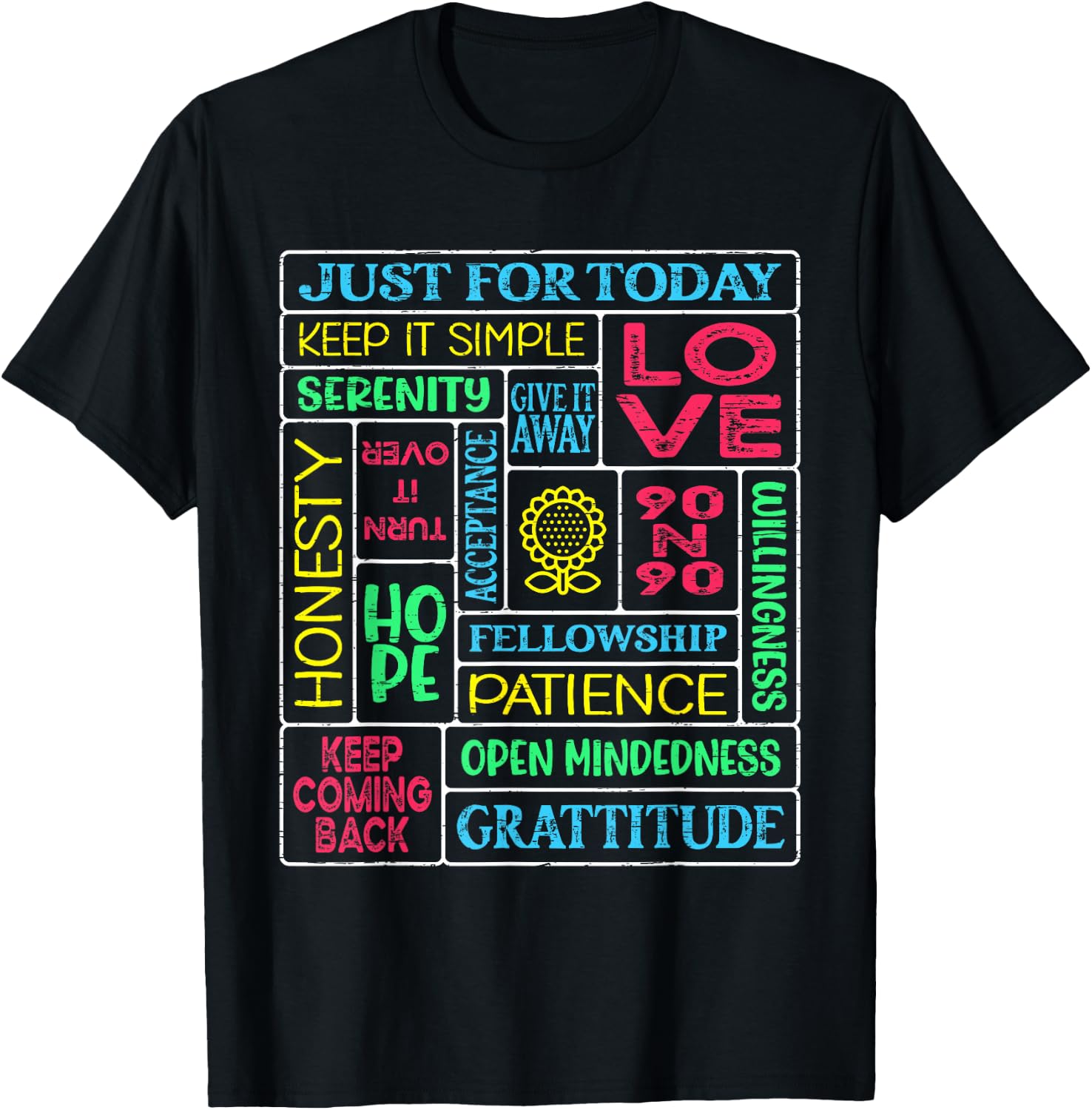 Spiritual Narcotics Anonymous Garden T-Shirt - T-Shirt | Black