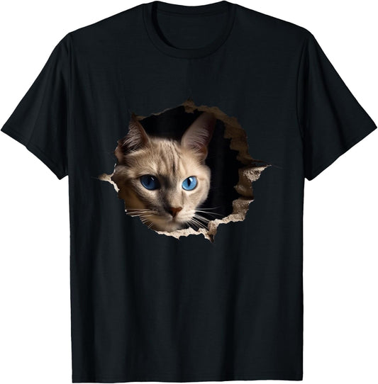 Cat Wall Animals Cat Motif Animal Cat T-Shirt - T-Shirt | Black