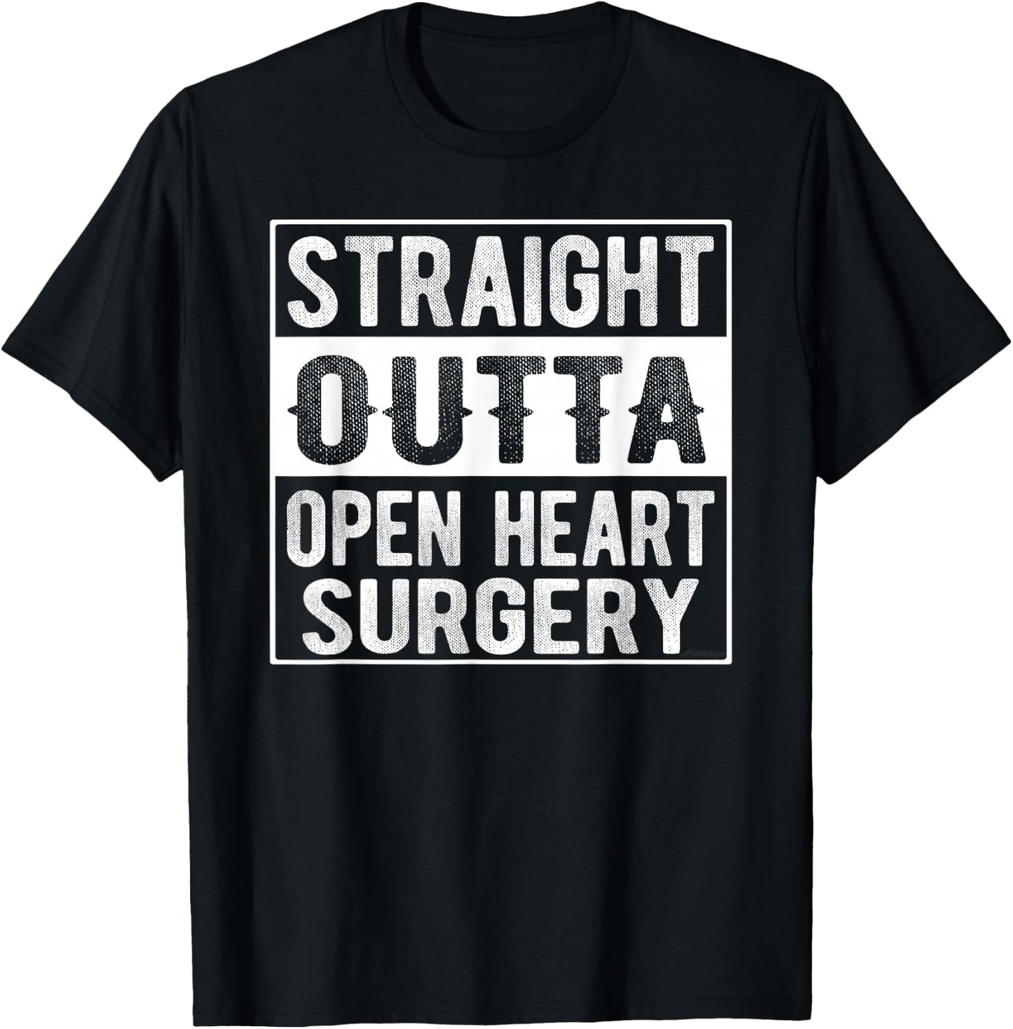 Straight Outta Open Heart Surgery T-Shirt - T-Shirt | Black
