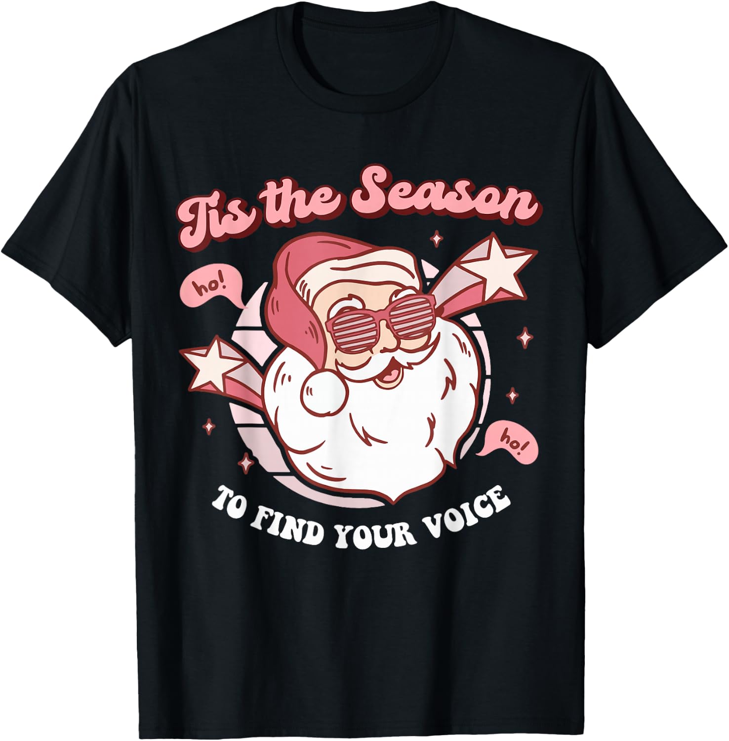 Speech Language Therapy Christmas Retro SLP Santa Therapist T-Shirt - T-Shirt | Black