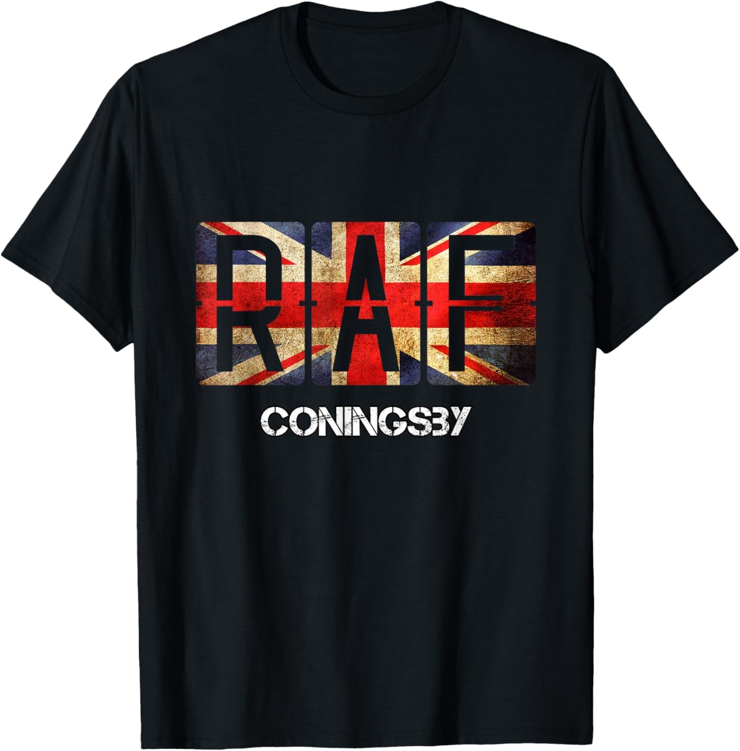 British RAF Coningsby Vintage Distressed Airforce T-Shirt - T-Shirt | Black