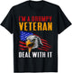 I'm A Grumpy Veteran Deal With It USA Proud American Veteran T-Shirt - T-Shirt | Black
