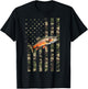 Brook Trout Fishing, Camo American Flag with Brook Trout T-Shirt - T-Shirt | Black