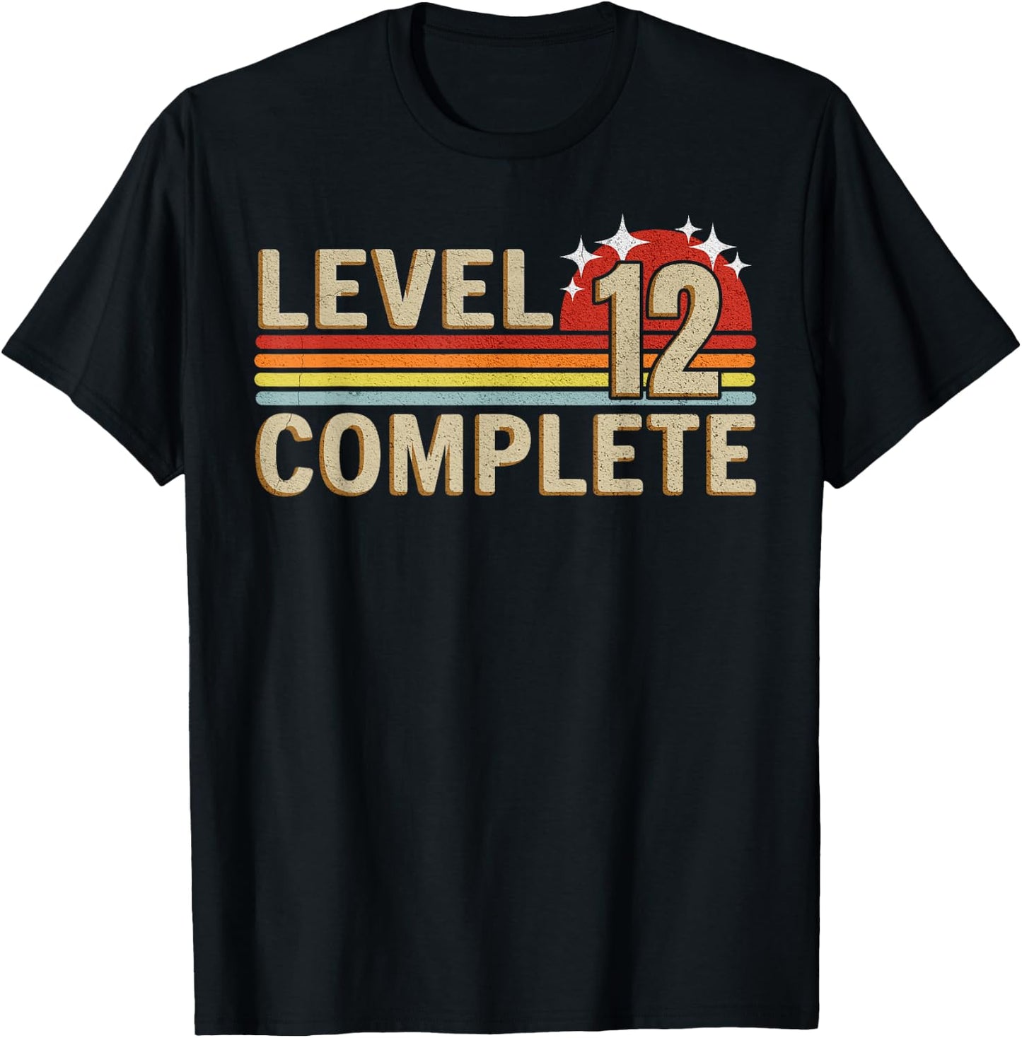 Level 12 Complete Gaming Vintage 12 Years Wedding T-Shirt - T-Shirt | Black