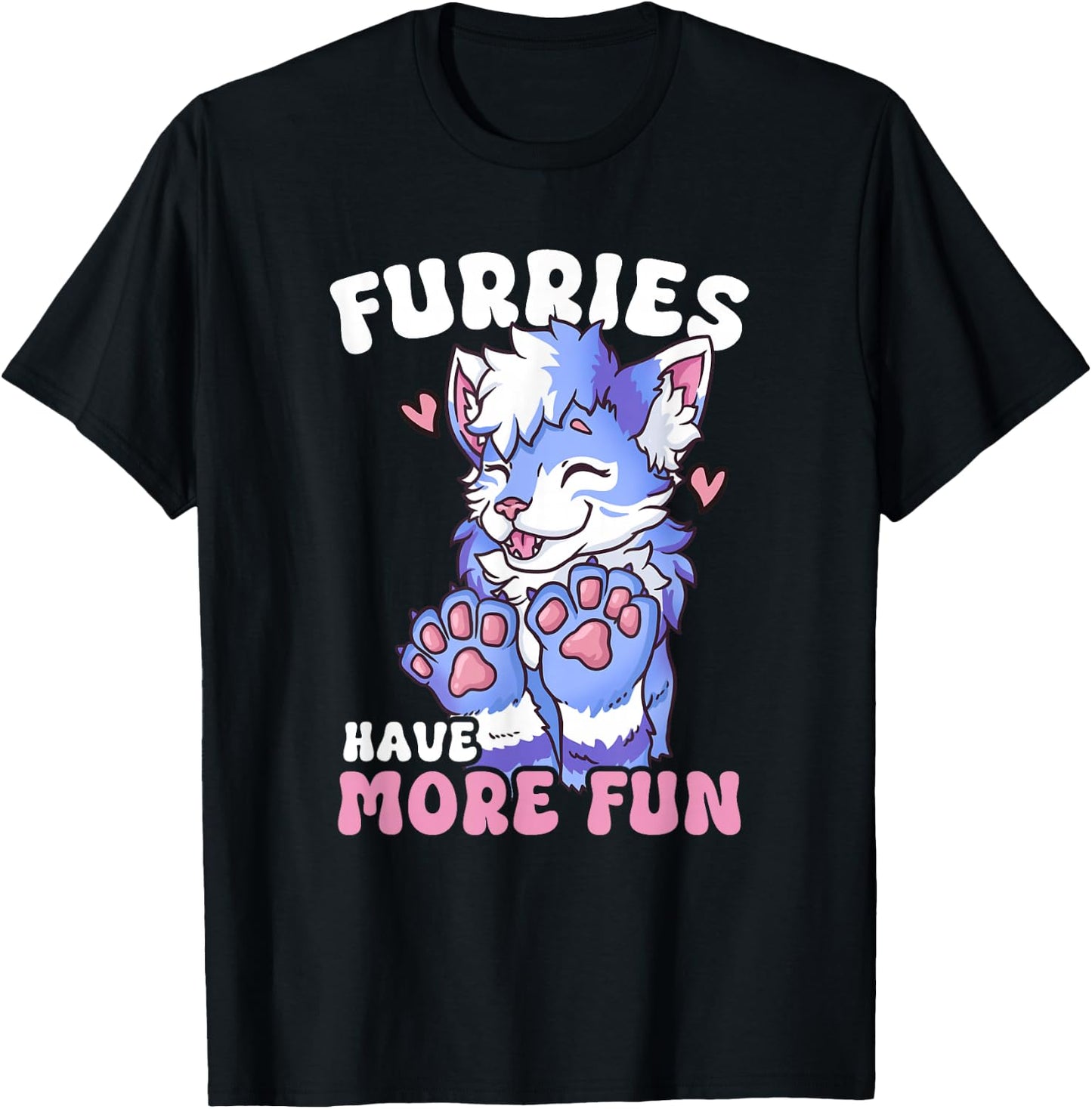 Furries Have More Fun I Fox Cosplay Furry Fandom T-Shirt - T-Shirt | Black
