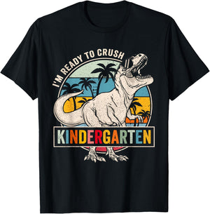 I'm Ready To Crush Kindergarten Dinosaur Boys Back To School T-Shirt - T-Shirt | Black