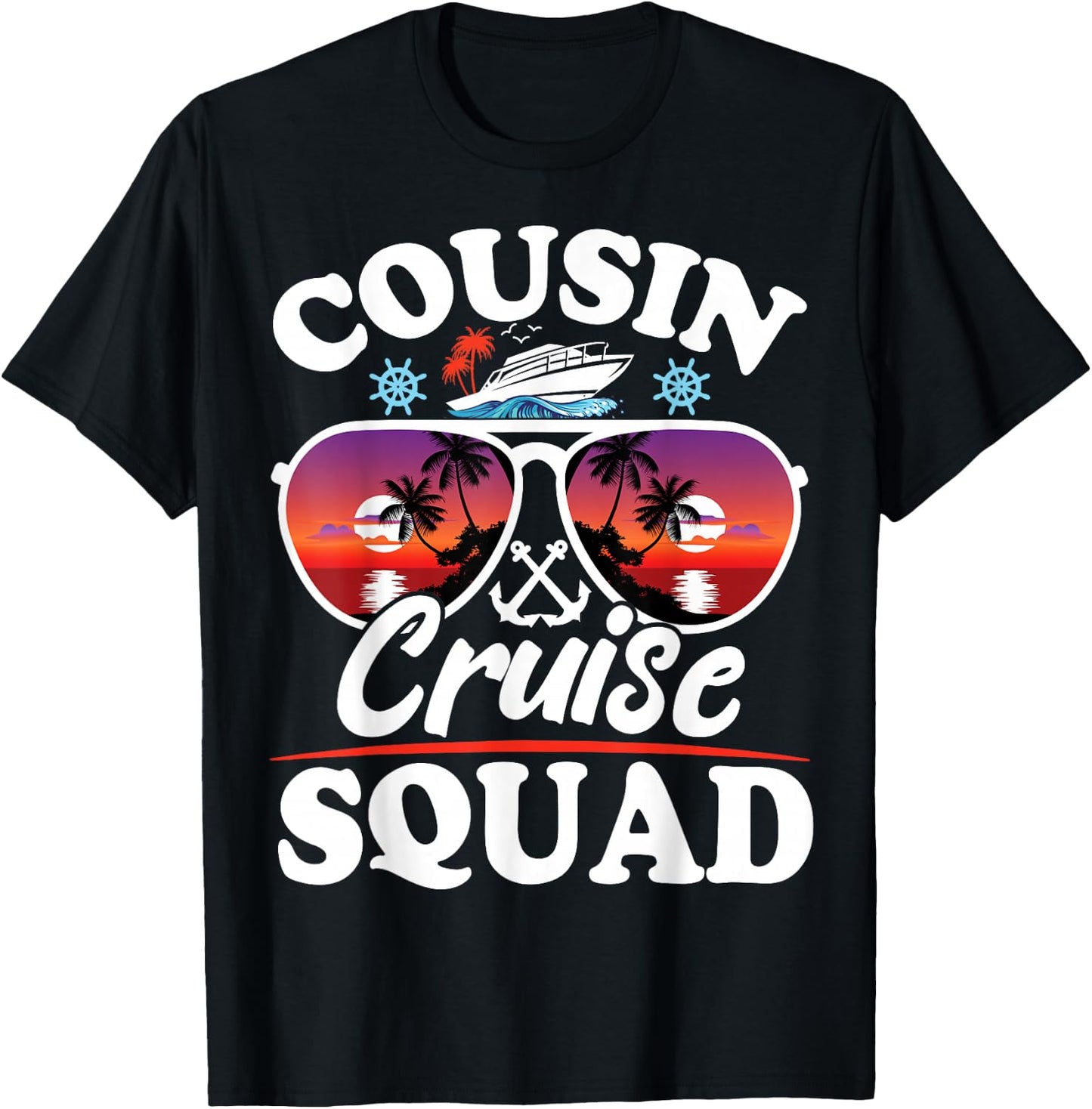 Cousin Cruise Squad 2025 Cruise Ship Party Group Vacation T-Shirt - T-Shirt | Black