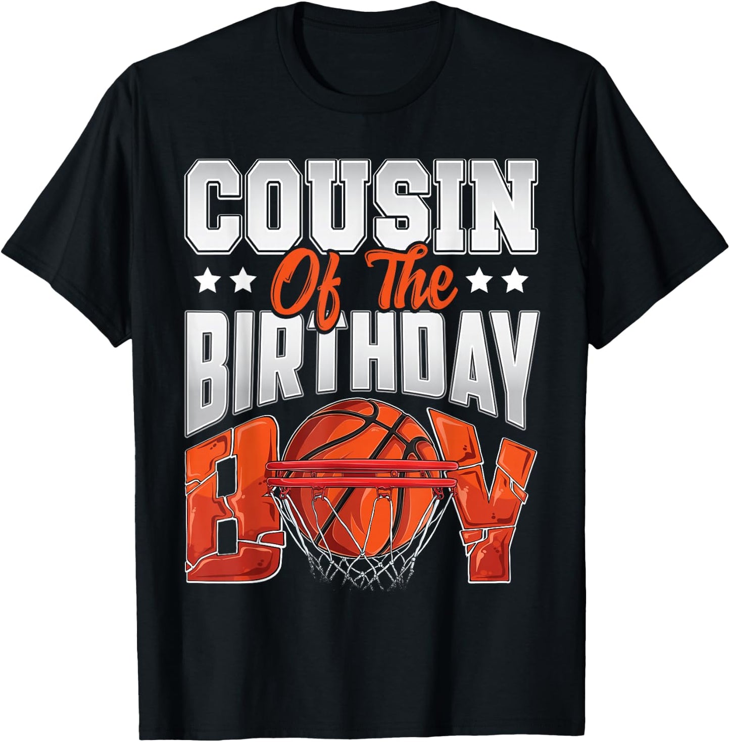 Cousin basketball birthday Boy Family Baller b-day Party T-Shirt - T-Shirt | Black