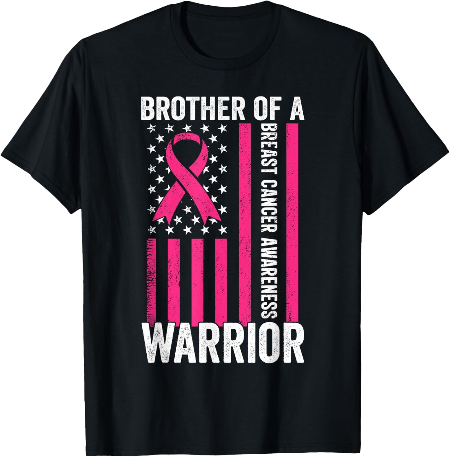 Brother Of A Warrior Breast Cancer Awareness Support Squads T-Shirt - T-Shirt | Black