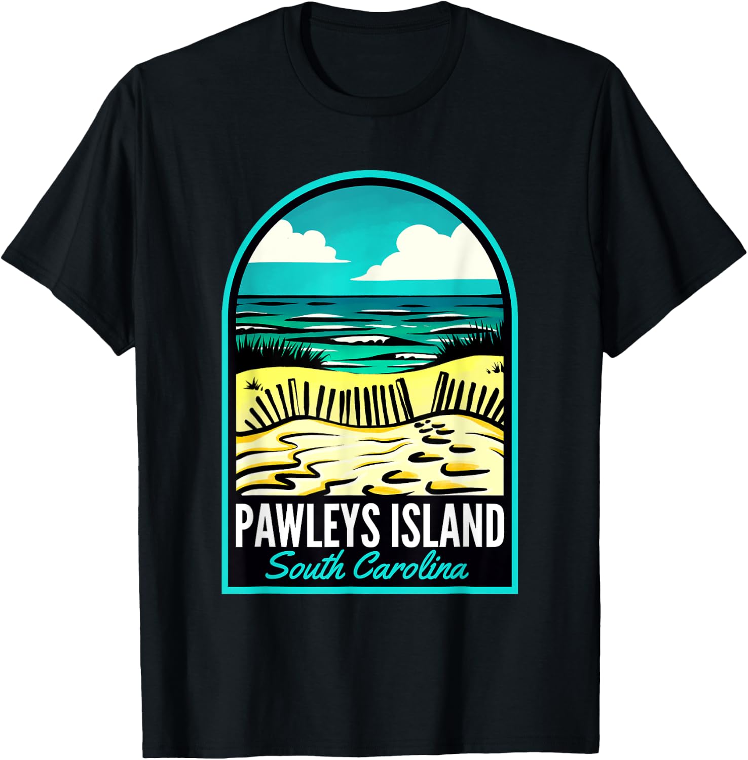 Pawleys Island SC Vintage T-Shirt - T-Shirt | Black