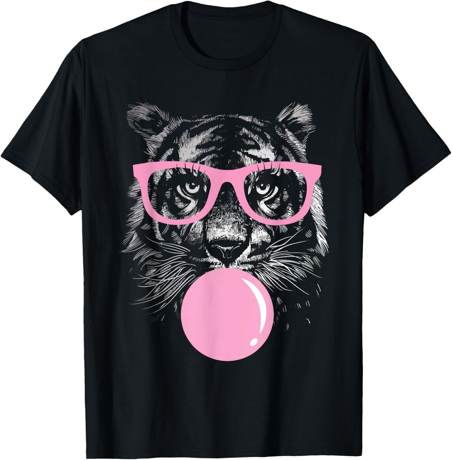 Tiger Women Tiger Face Wild Animal Cute Tiger Shirt Women T-Shirt - T-Shirt | Black