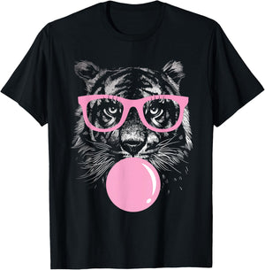 Tiger Women Tiger Face Wild Animal Cute Tiger Shirt Women T-Shirt - T-Shirt | Black
