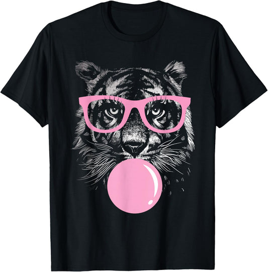 Tiger Women Tiger Face Wild Animal Cute Tiger Shirt Women T-Shirt - T-Shirt | Black