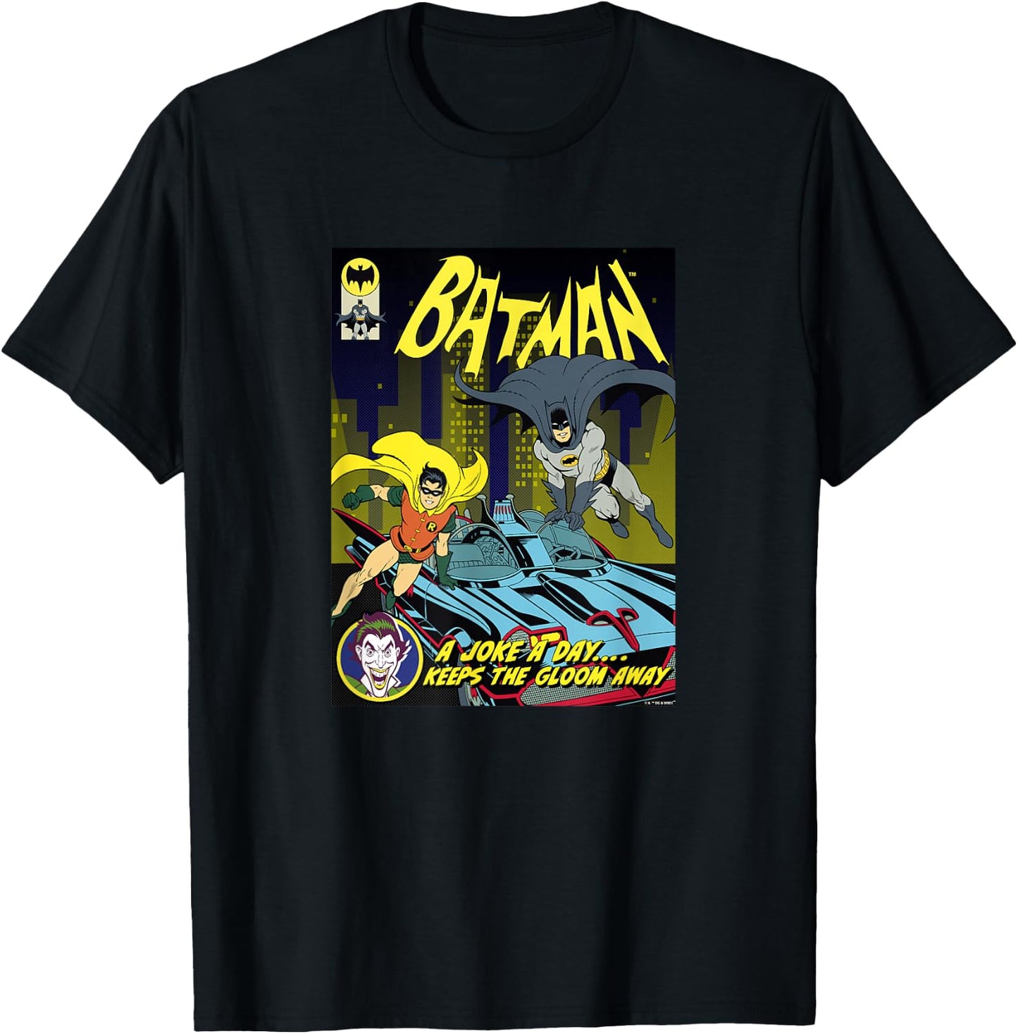 Batman Vintage 60's Batman & Robin Batmobile Comic Cover T-Shirt - T-Shirt | Black