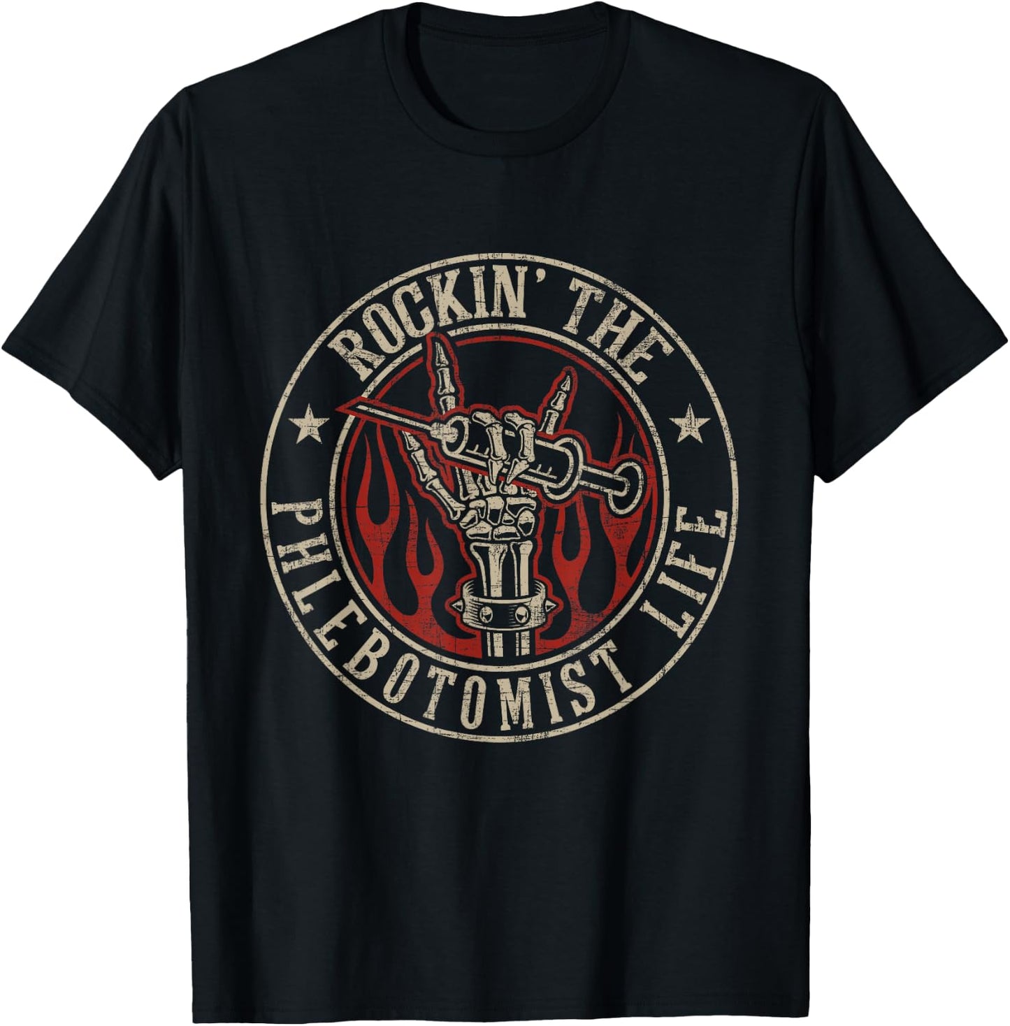 Rockin' The Phlebotomist Life - Phlebotomy Technician T-Shirt - T-Shirt | Black