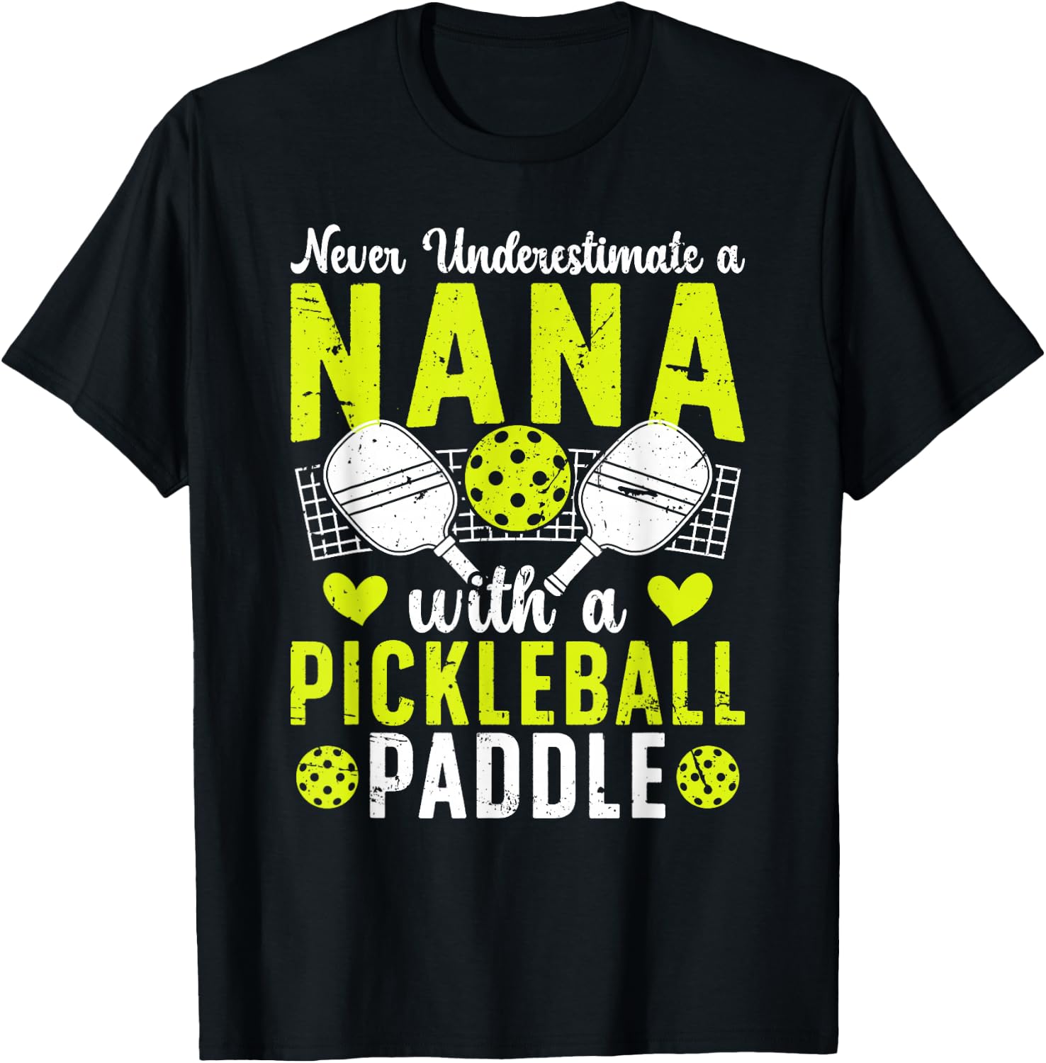 Pickleball Nana For Mother's Day Proud Pickleball Nana Grandma - Black, Women's Small T-Shirt - T-Shirt | Black