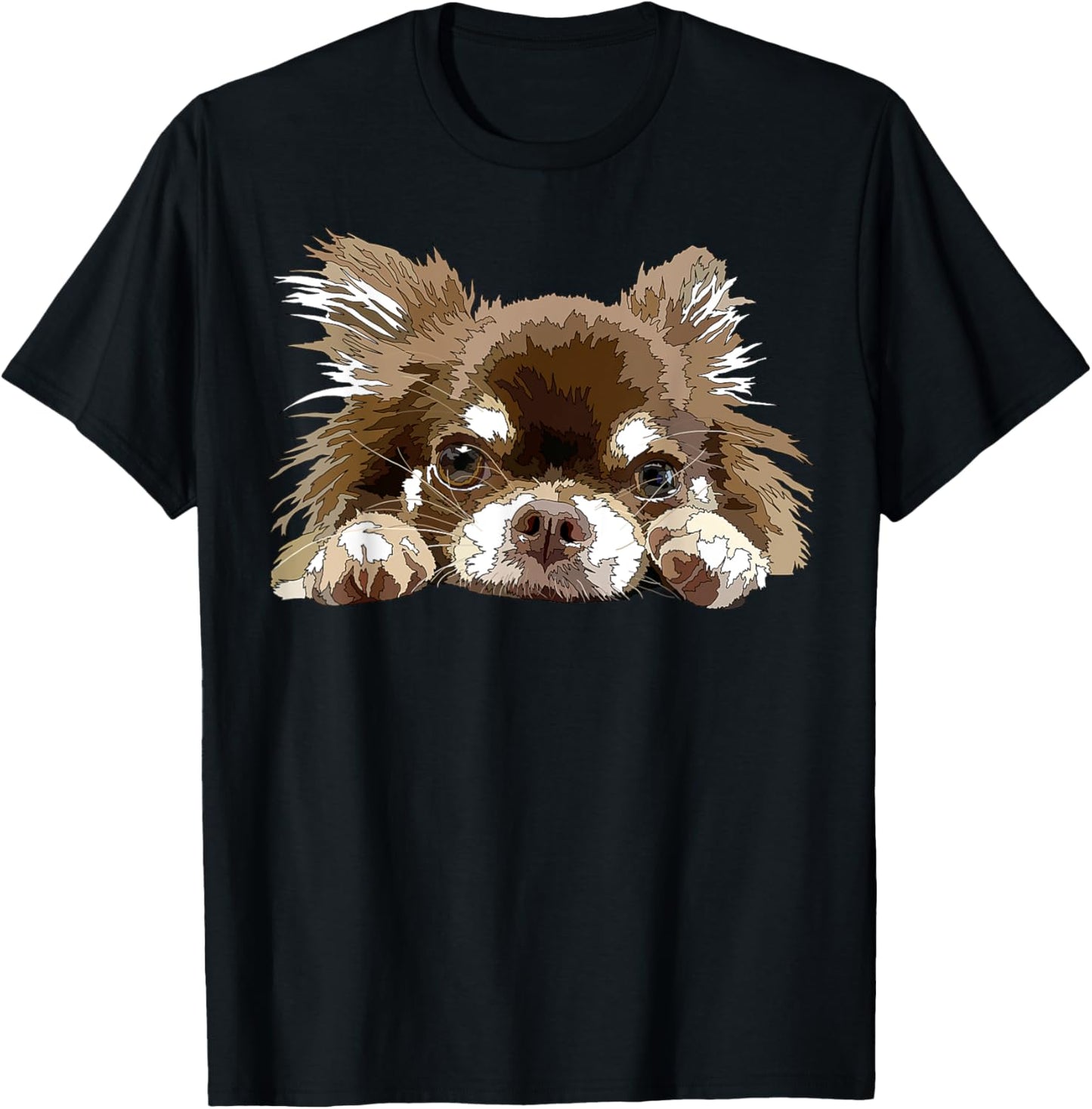 Chihuahua Long Haired Chihuahua Long Hair Chiwawa Dog Lover Men Women Kids T-Shirt - T-Shirt | Black