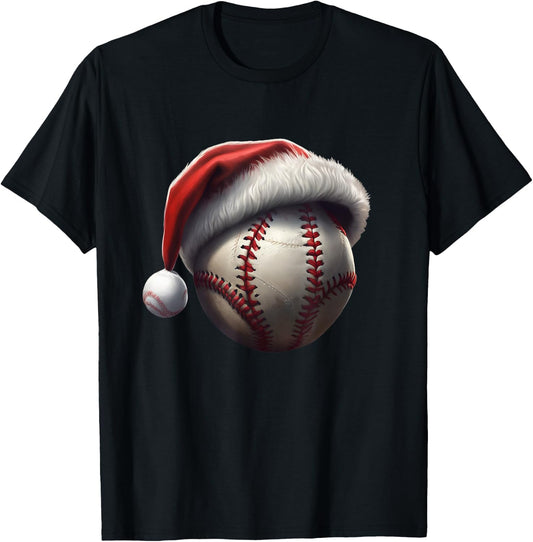 Christmas Baseball T-Shirt - T-Shirt | Black