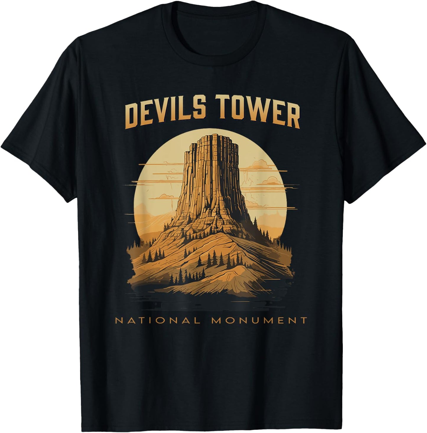 Devils Tower National Monument Wyoming T-Shirt - T-Shirt | Black