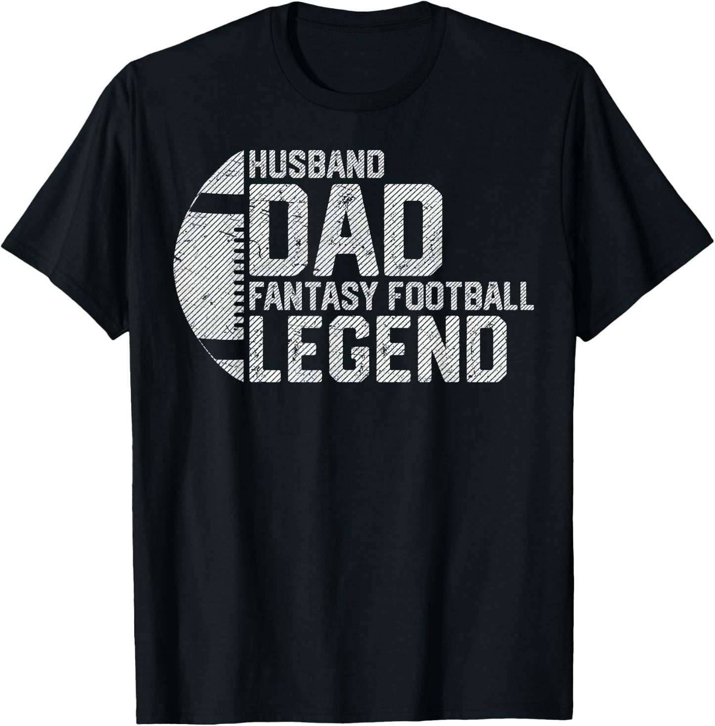Men Husband Dad Fantasy Football Legend Retro Daddy Sports T-Shirt - T-Shirt | Black