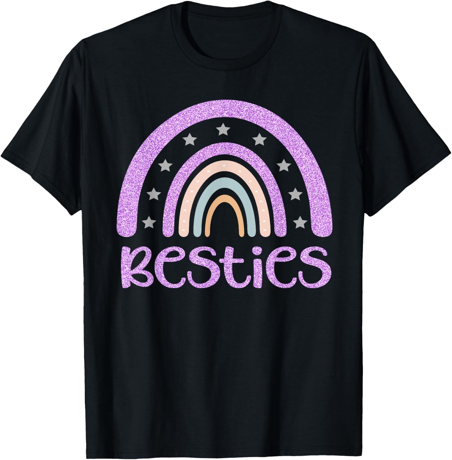 Besties BFF Heart Best Friends Bestie T-Shirt - T-Shirt | Black