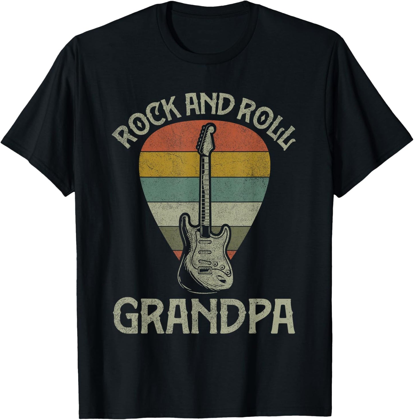 Guitarist Grandpa Fathers Day Shirts, Grandpa Guitar Player T-Shirt - T-Shirt | Black
