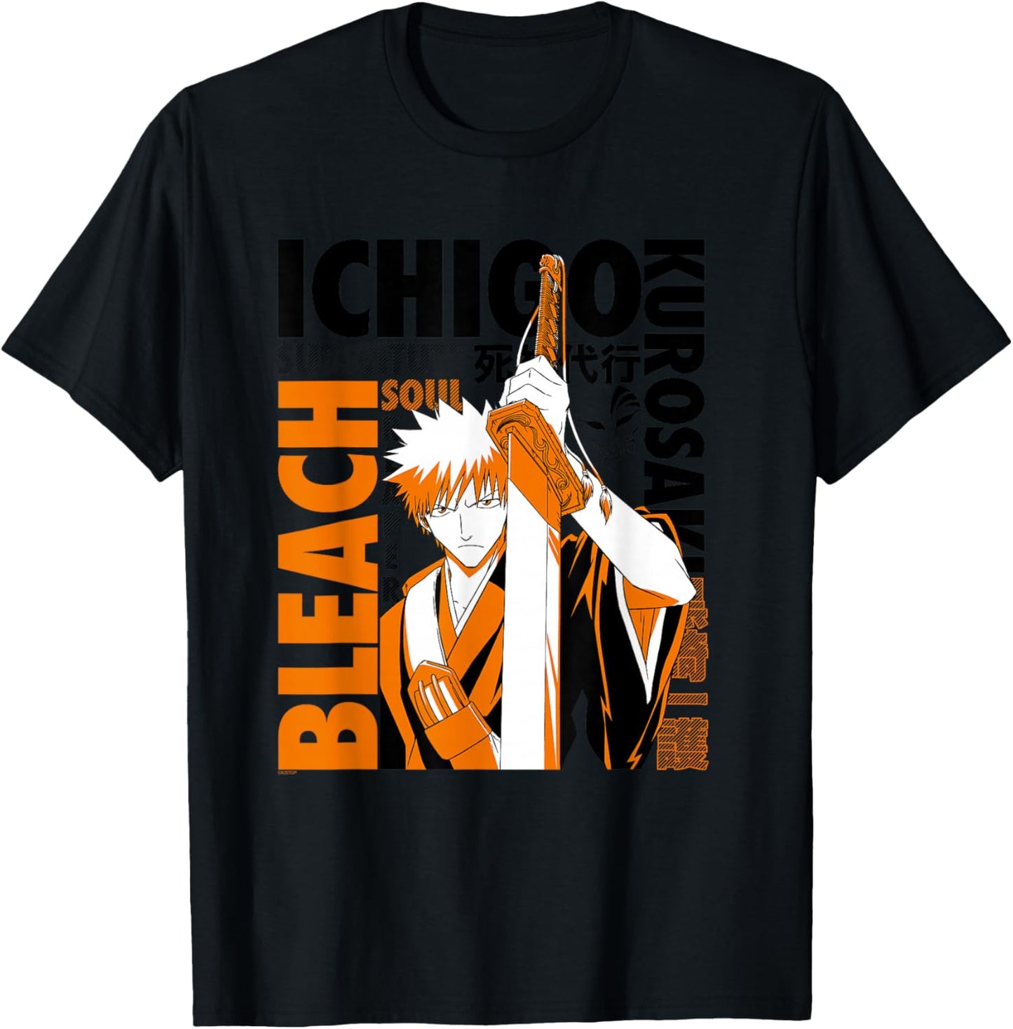 Bleach Ichigo with Text Collage Anime T-Shirt - T-Shirt | Black