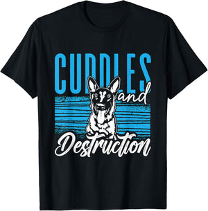 Cuddles And Destruction Malinois Dog Lover Belgian Malinois Women T-Shirt - T-Shirt | Black