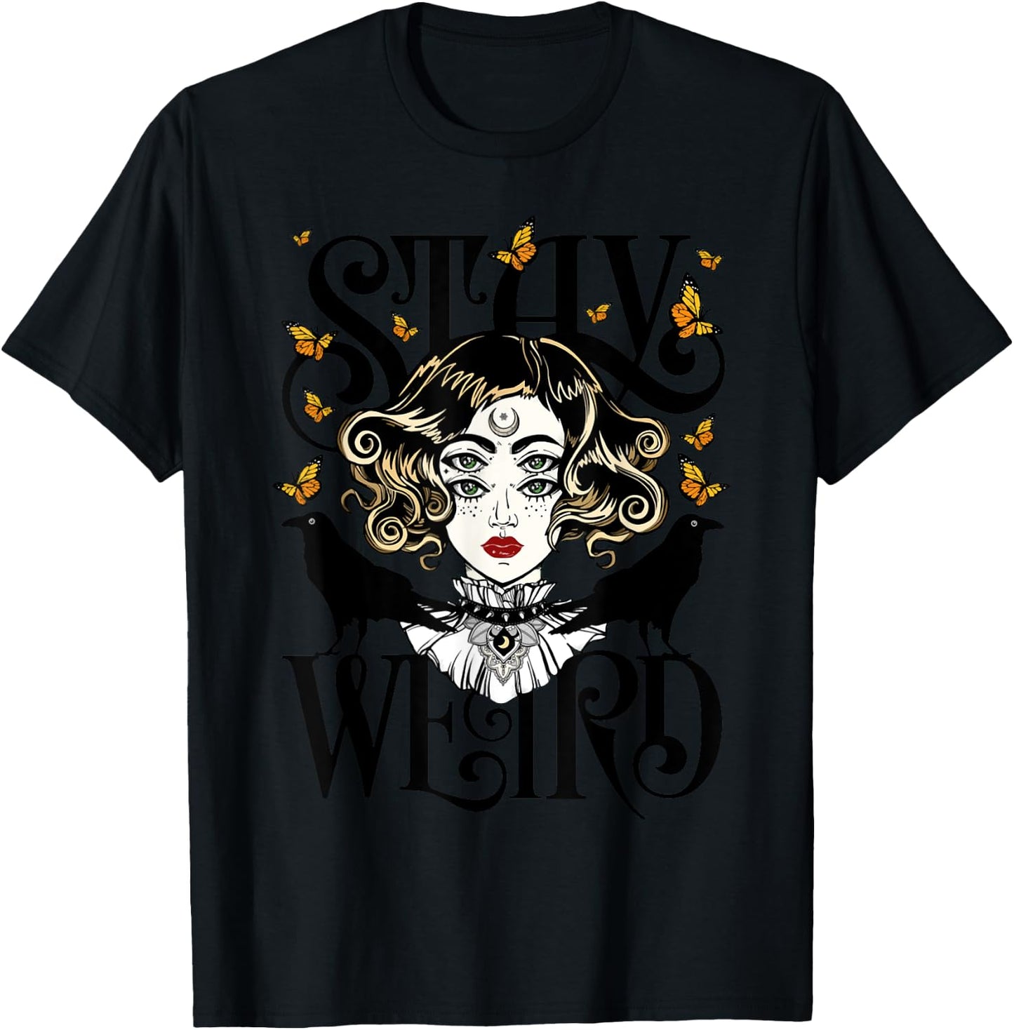 Stay Weird | Rose and The Ravens | Devil Girl T-Shirt - T-Shirt | Black