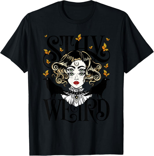 Stay Weird | Rose and The Ravens | Devil Girl T-Shirt - T-Shirt | Black