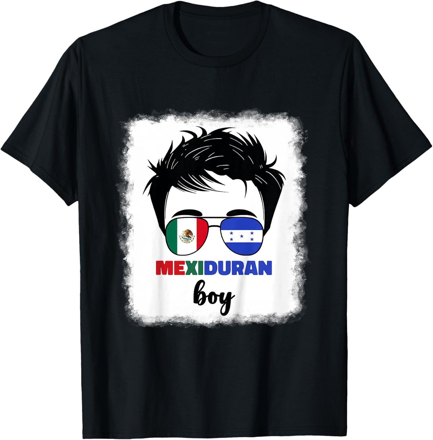 Kids Half Mexican And Honduran Mexico Honduras Flag Boys Boy Kids T-Shirt - T-Shirt | Black