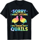 Quail Outfit for Quail Bird Lovers Apparel Girls T-Shirt - T-Shirt | Black