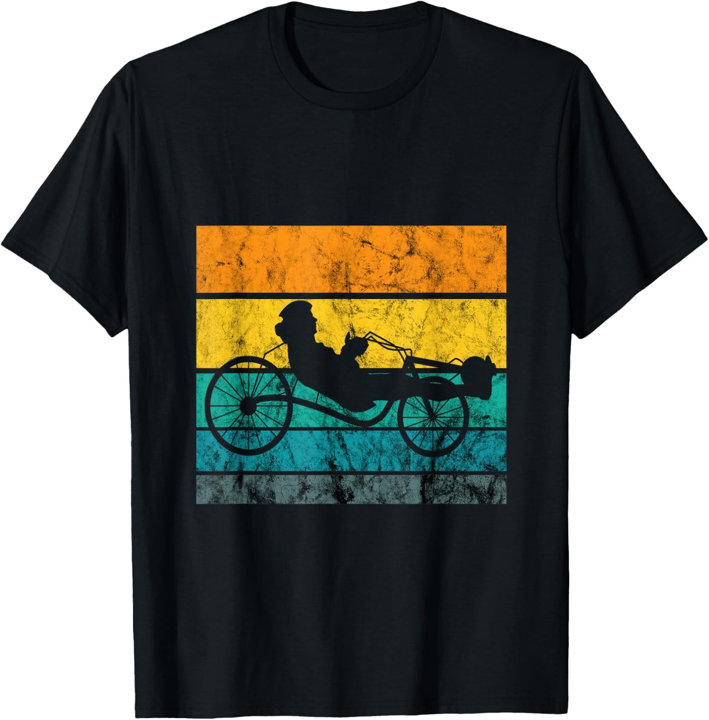 Recumbent Trike Cyclist Vintage Retro Triker Recumbent Bike T-Shirt - T-Shirt | Black