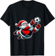 Soccer Santa Christmas Xmas Kids Boys Goalkeeper Ball goalie T-Shirt - T-Shirt | Black