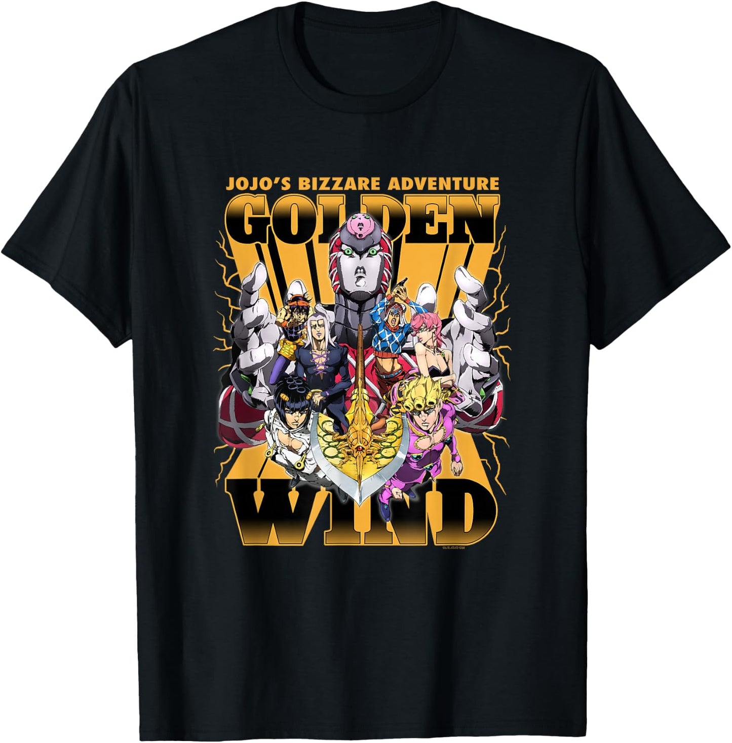 JoJo's Bizarre Adventure Golden Wind Passione Gang Anime T-Shirt - T-Shirt | Black