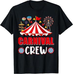 Carnival Crew Funny Circus Staff Costume Circus Theme Party T-Shirt - T-Shirt | Black