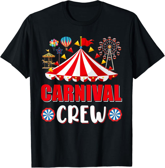 Carnival Crew Funny Circus Staff Costume Circus Theme Party T-Shirt - T-Shirt | Black