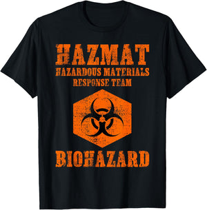 Hazardous Material Hazmat Response Team Grunge Biohazard T-Shirt - T-Shirt | Black