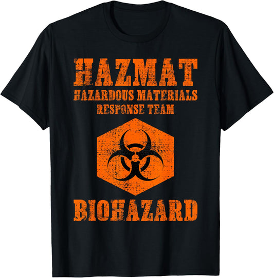 Hazardous Material Hazmat Response Team Grunge Biohazard T-Shirt - T-Shirt | Black