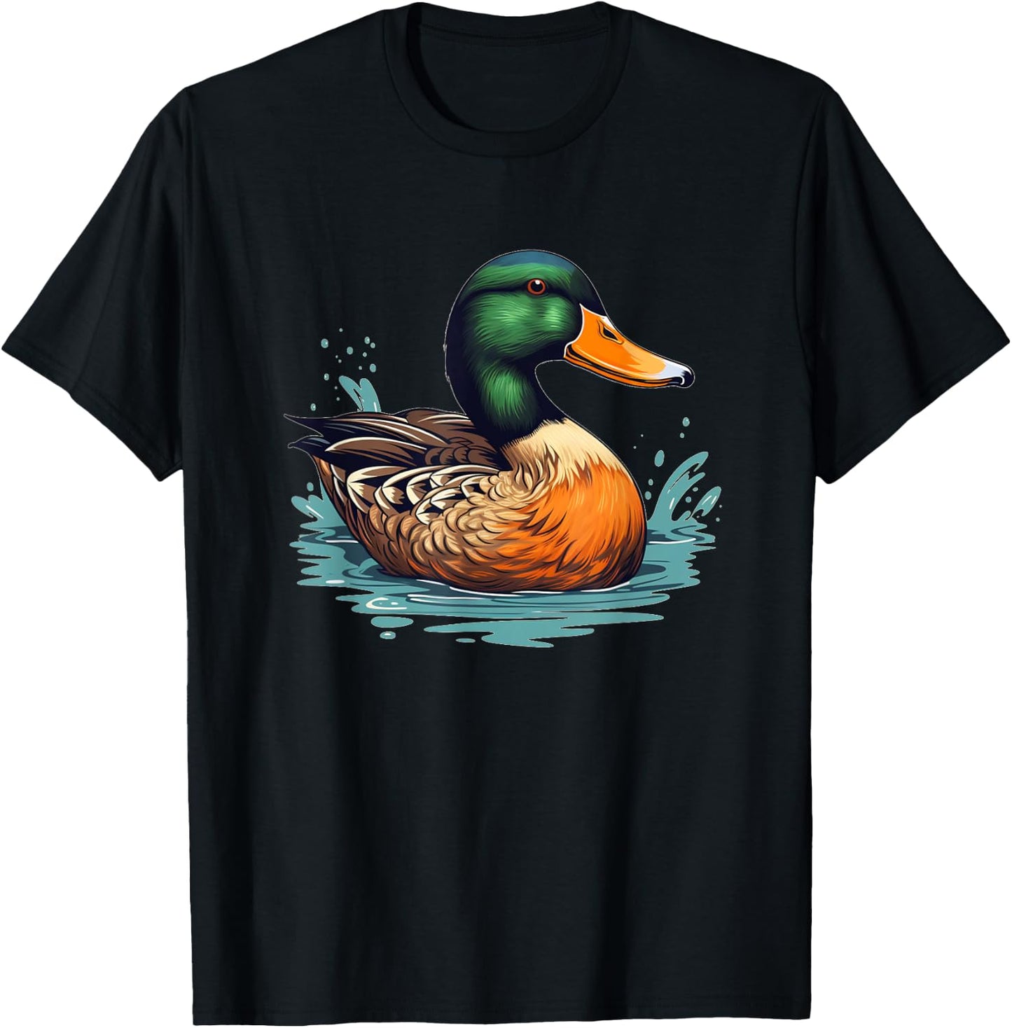 Funny swimming wild Duck for Mallard Bird Lovers T-Shirt - T-Shirt | Black