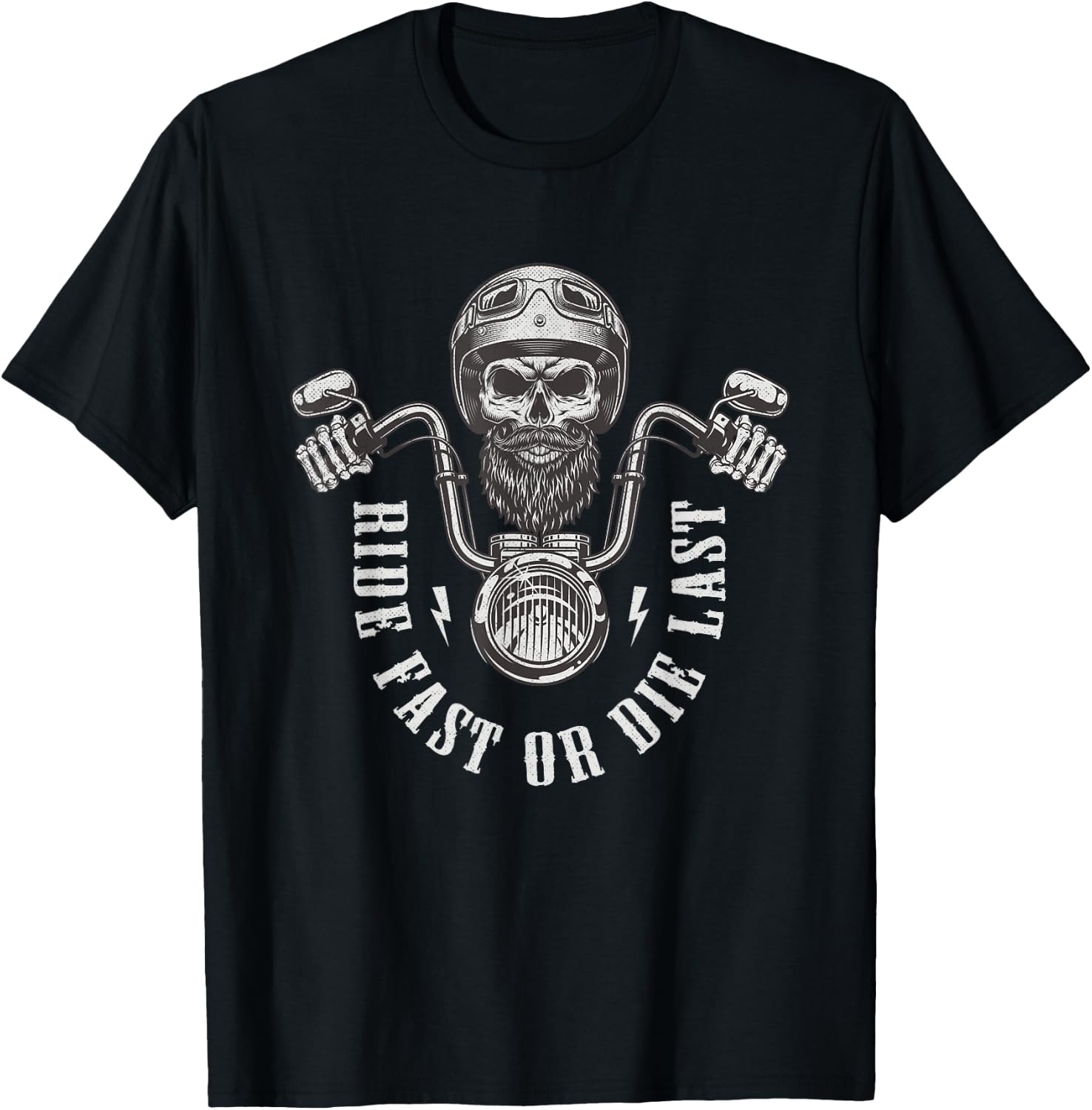 Ride Fast or Die Last Old Motorcycle Rider Saying T-Shirt - T-Shirt | Black