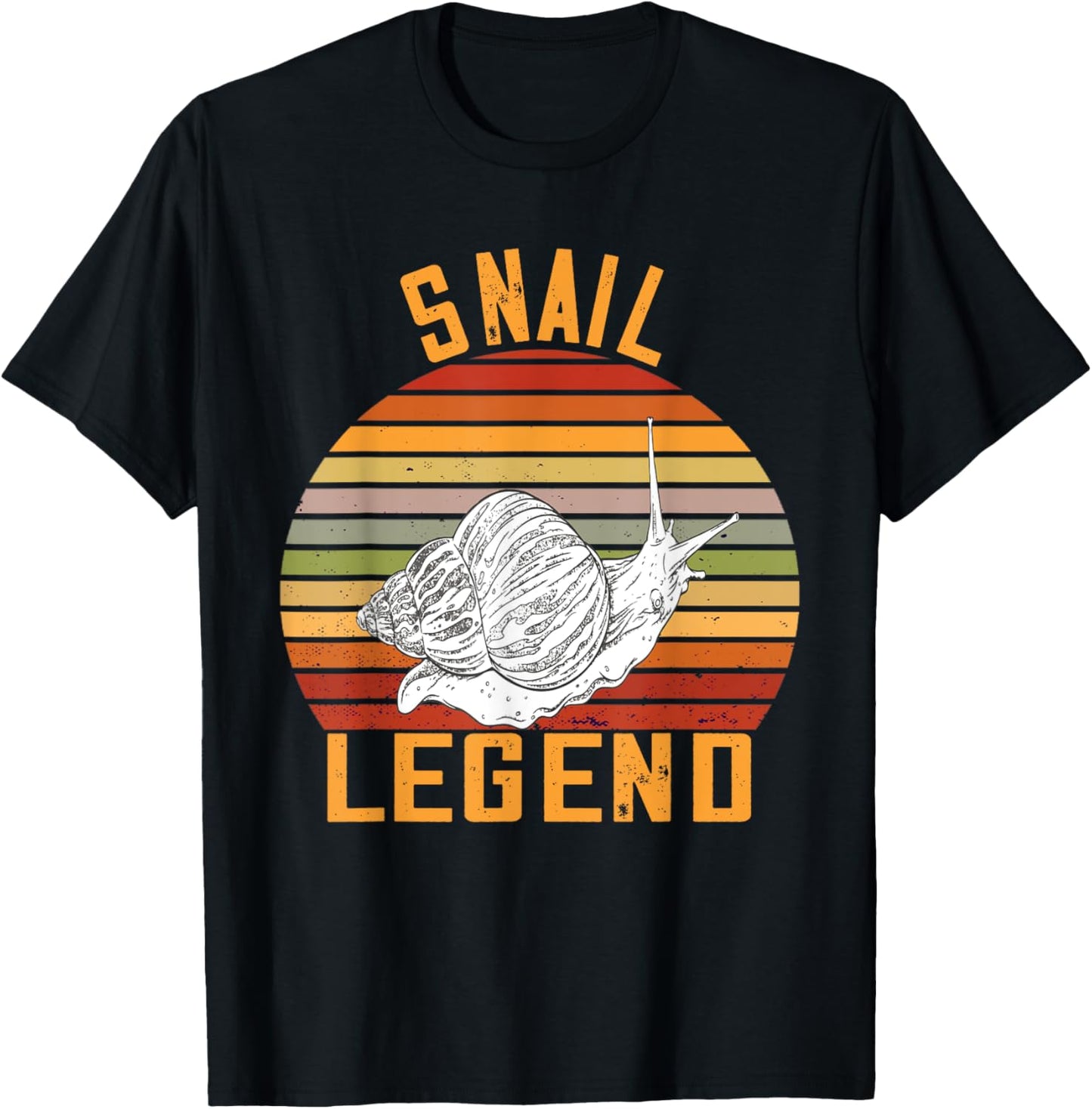 Retro Snail Legend Snails Lover Mollusk Snail Shell T-Shirt - T-Shirt | Black