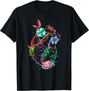 Anatomical Heart And Flowers Funny Men Women Cardiologist T-Shirt - T-Shirt | Black