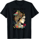 Vintage Nerdy Dirty Inked Curvy Girl Tattoo Reading Lover T-Shirt - T-Shirt | Black