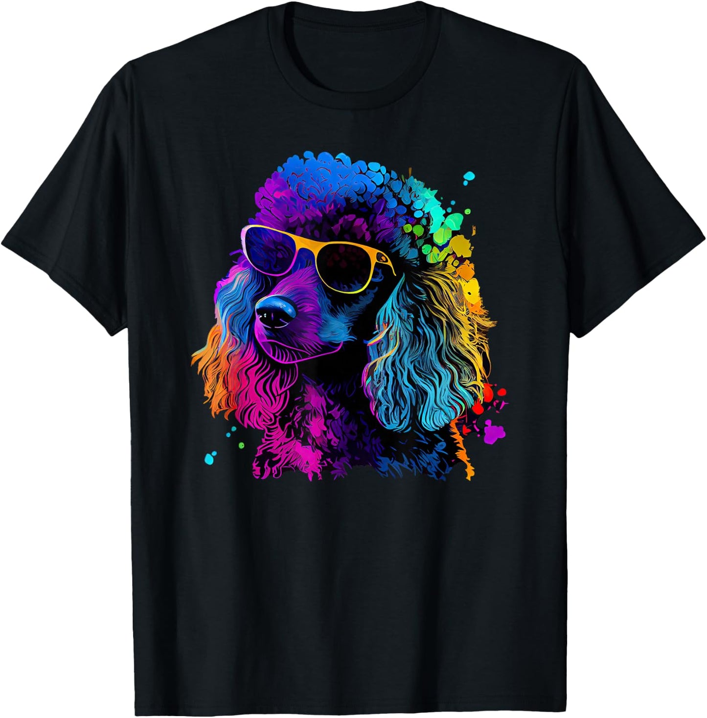 Poodle Pop Art Colorful Design Poodle Lovers T-Shirt - T-Shirt | Black