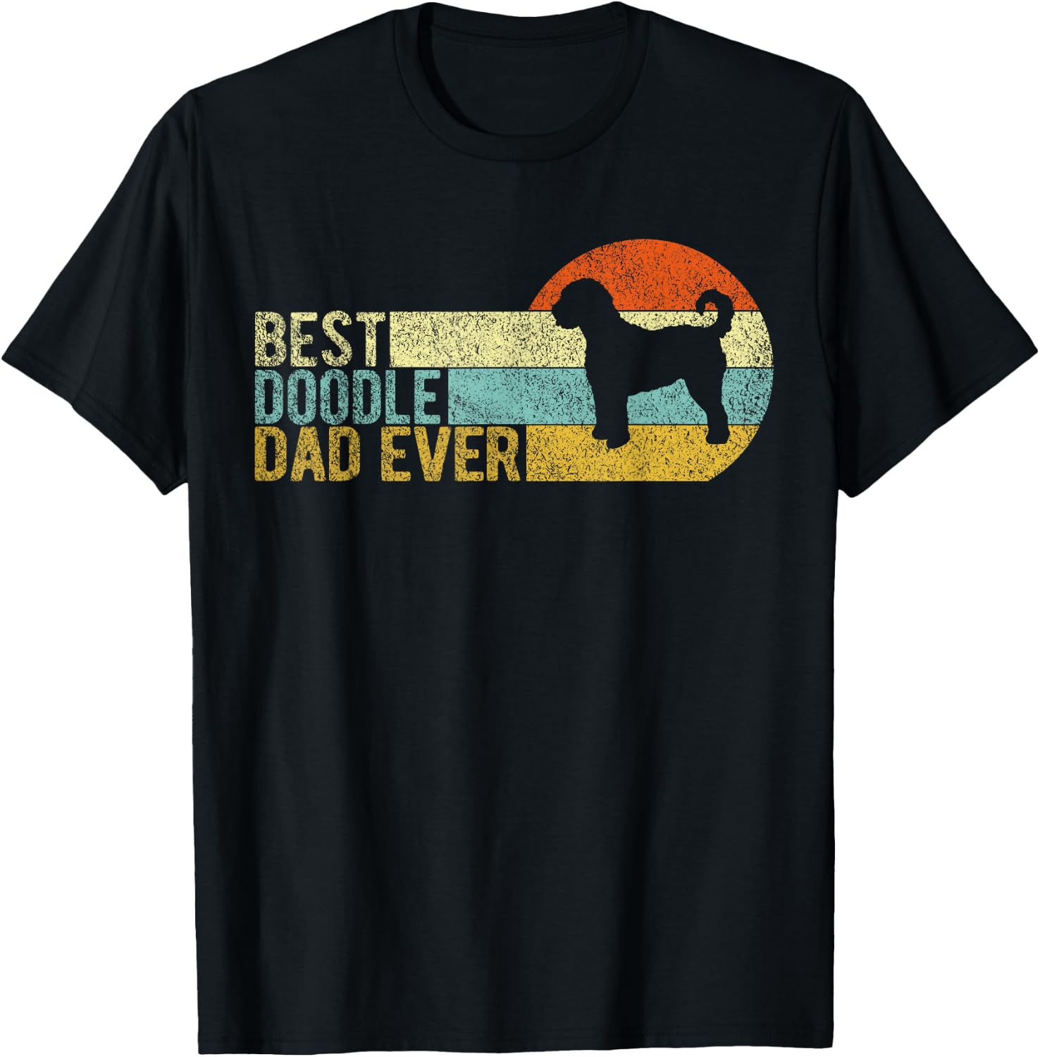 Best Doodle Dad Ever Retro Vintage Goldendoodle T-Shirt - T-Shirt | Black