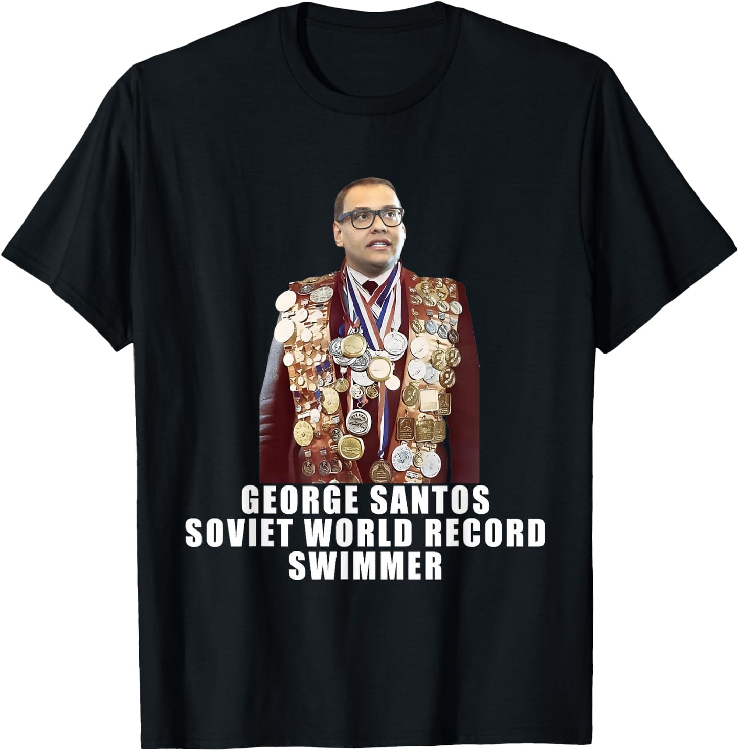 George Santos | World Record Swimmer T-Shirt - T-Shirt | Black