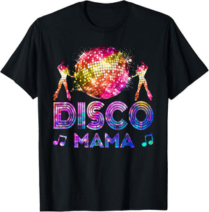 Disco Mama 70's Themed Disco Queen Vintage Seventies Costume T-Shirt - T-Shirt | Black